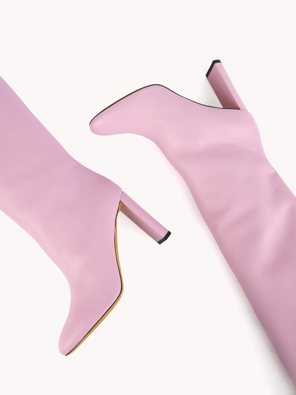 Adriana High-heel Nappa Lavender Leather Boots