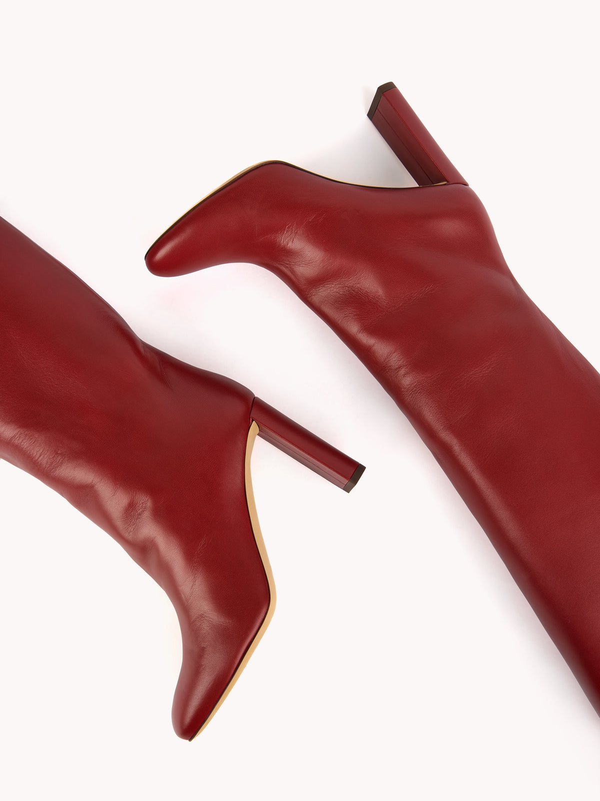 luxury red boots made with supple nappa leather in italy maison skorpios by adriana abascal emanuele filiberto di Savoia 