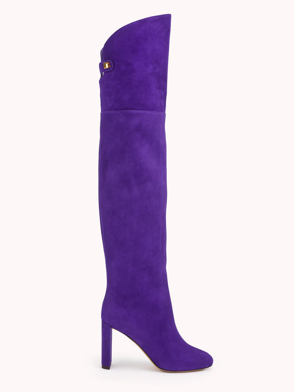 Marylin Over The Knee Violet Suede Boots