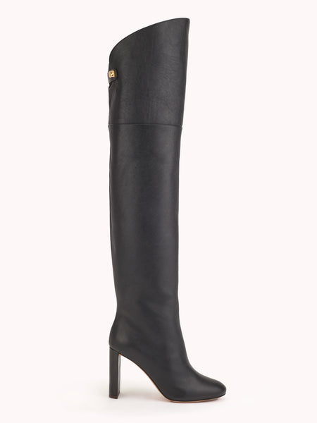 ロングブーツ SKORPIOS SS23 ADRIANA BOOT (ADRIANA_TURCHESE) Adriana high-heel Nappa purple leather boots - Maison