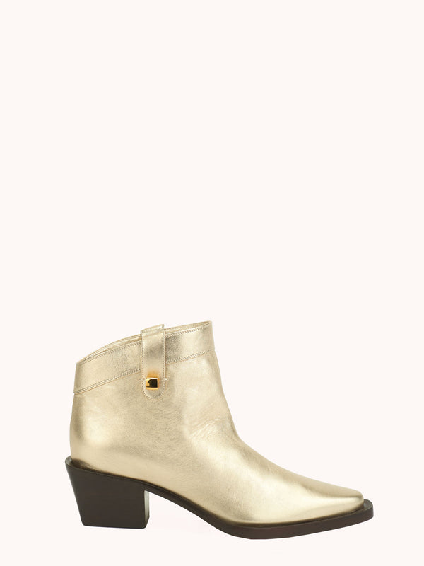 Alexandra Light Gold Nappa Leather Western Boots