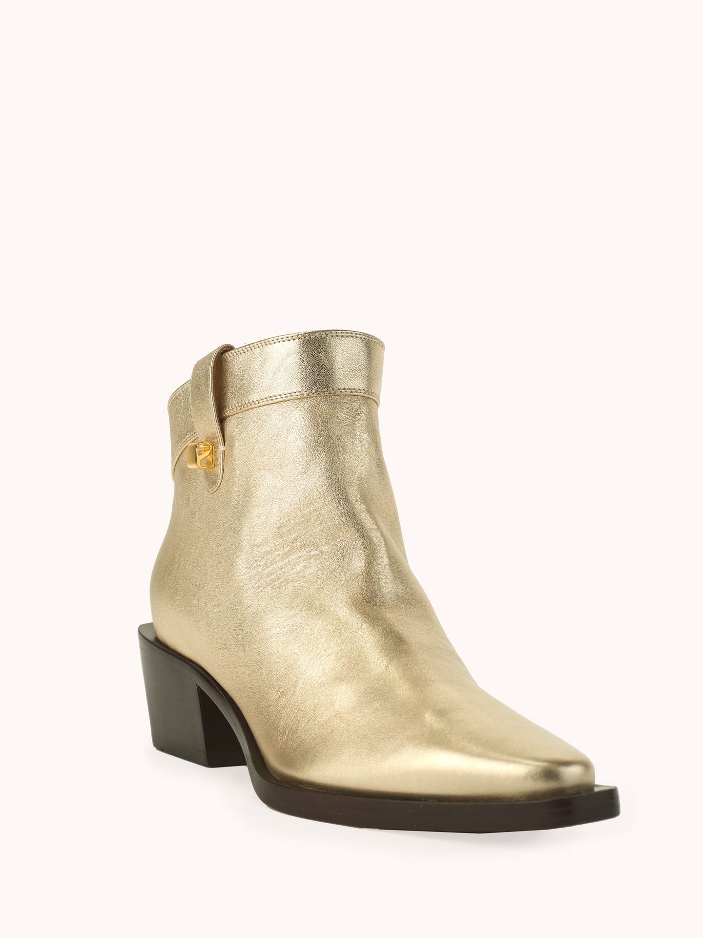 Alexandra Light Gold Nappa Leather Western Boots