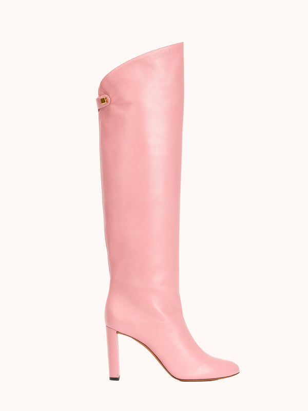 Adriana High-heel Nappa Bubble-gum Pink Leather Boots