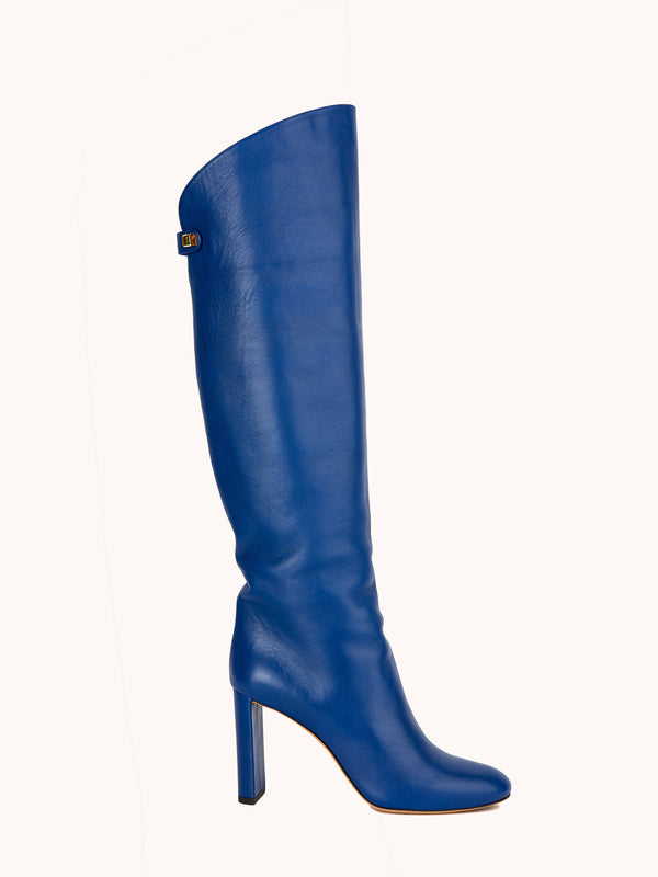 Adriana High-heel Nappa Cobalt Blue Leather Boots