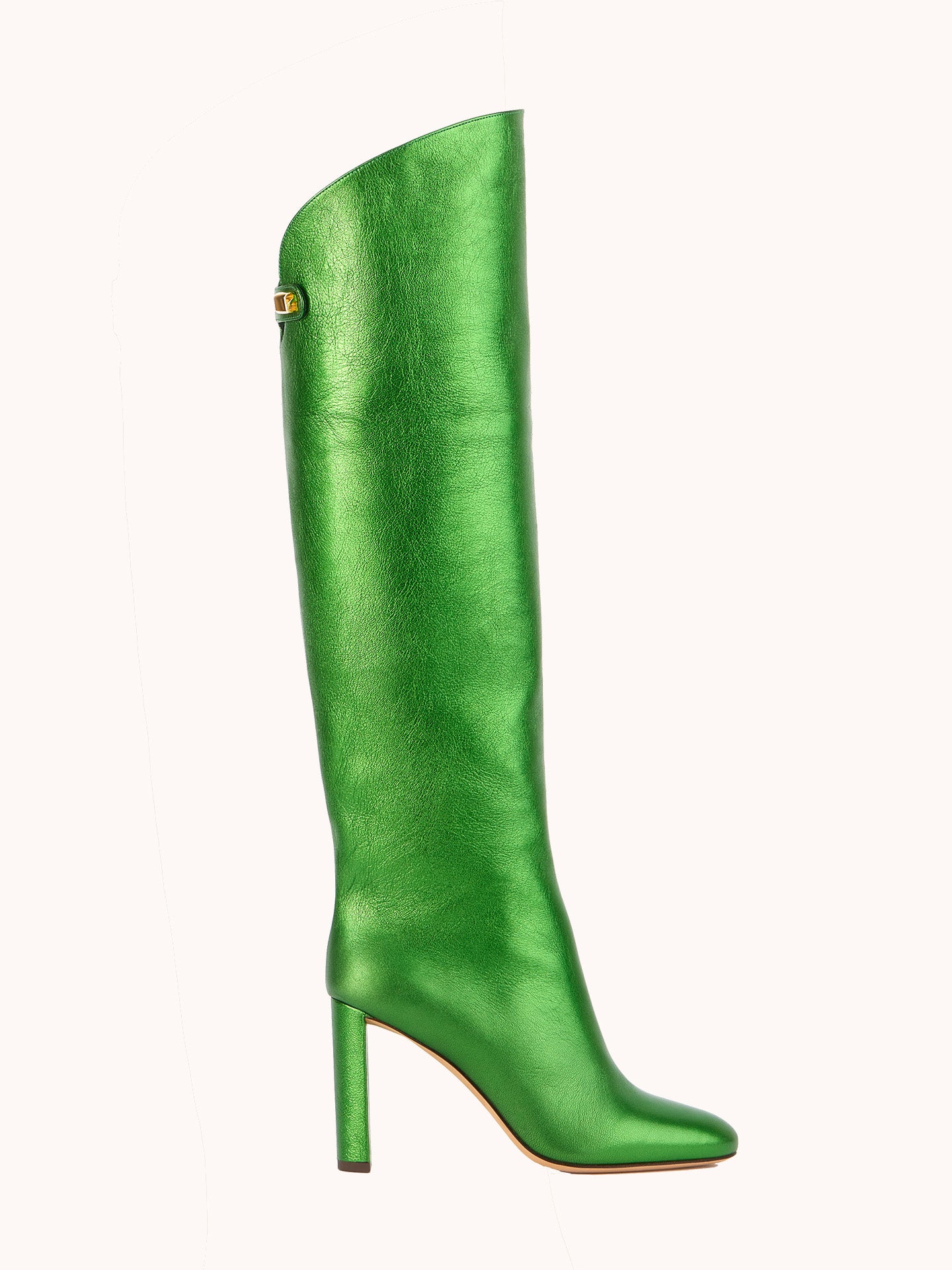 Adriana High-heel Metallic Nappa Green Boots