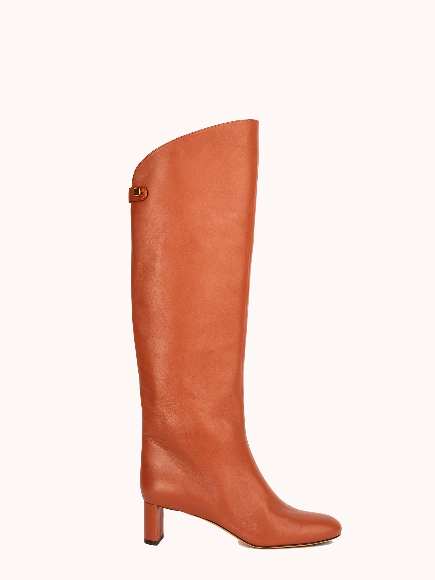 Adry Mid-heel Nappa Caramel Leather Boots