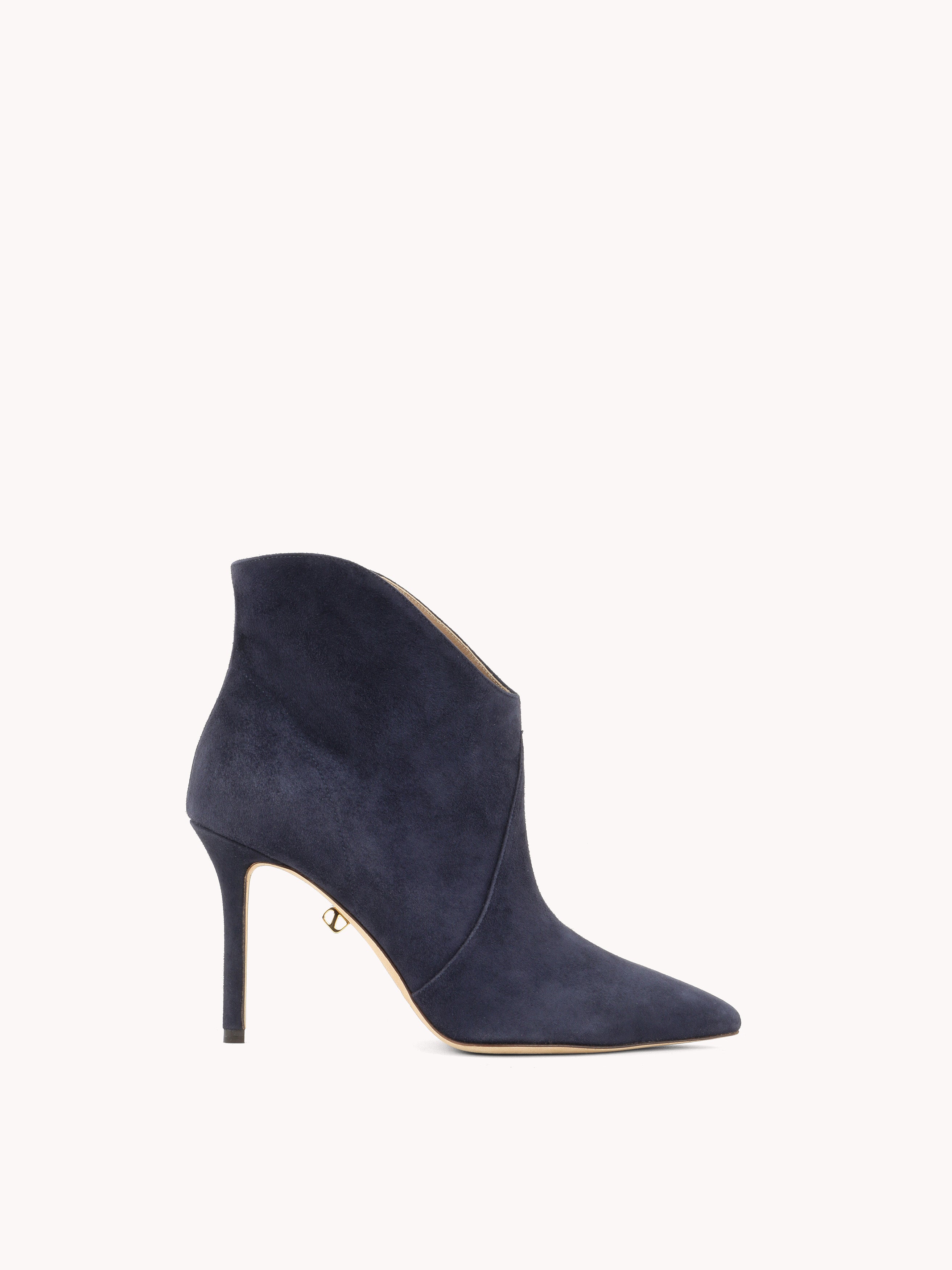 Astrid High-heel Navy Suede Low Cut Boots