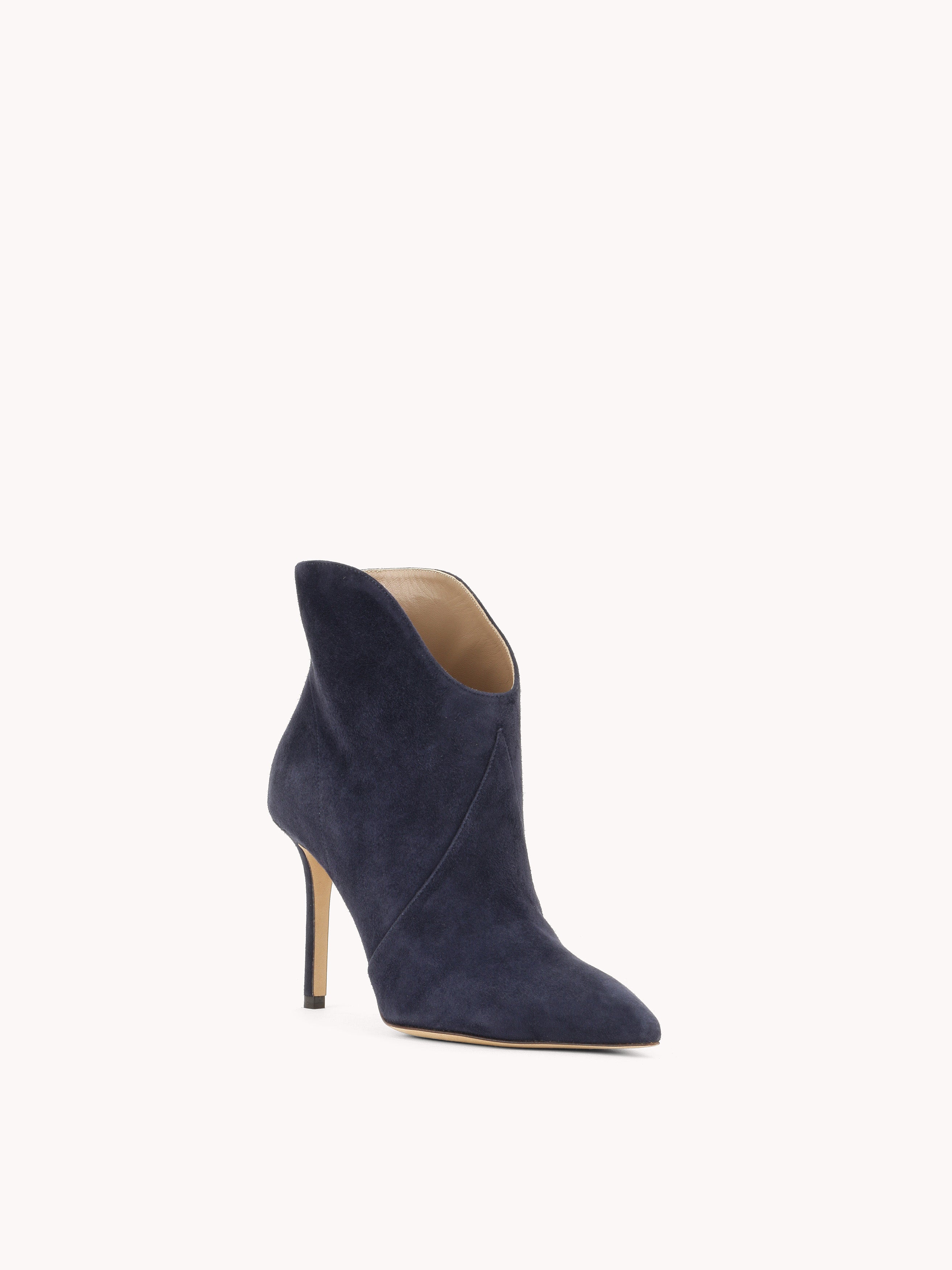 Astrid High-heel Navy Suede Low Cut Boots
