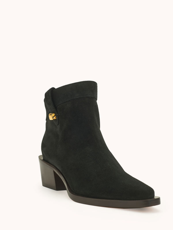 Alexandra Black Casual Suede Western Boots