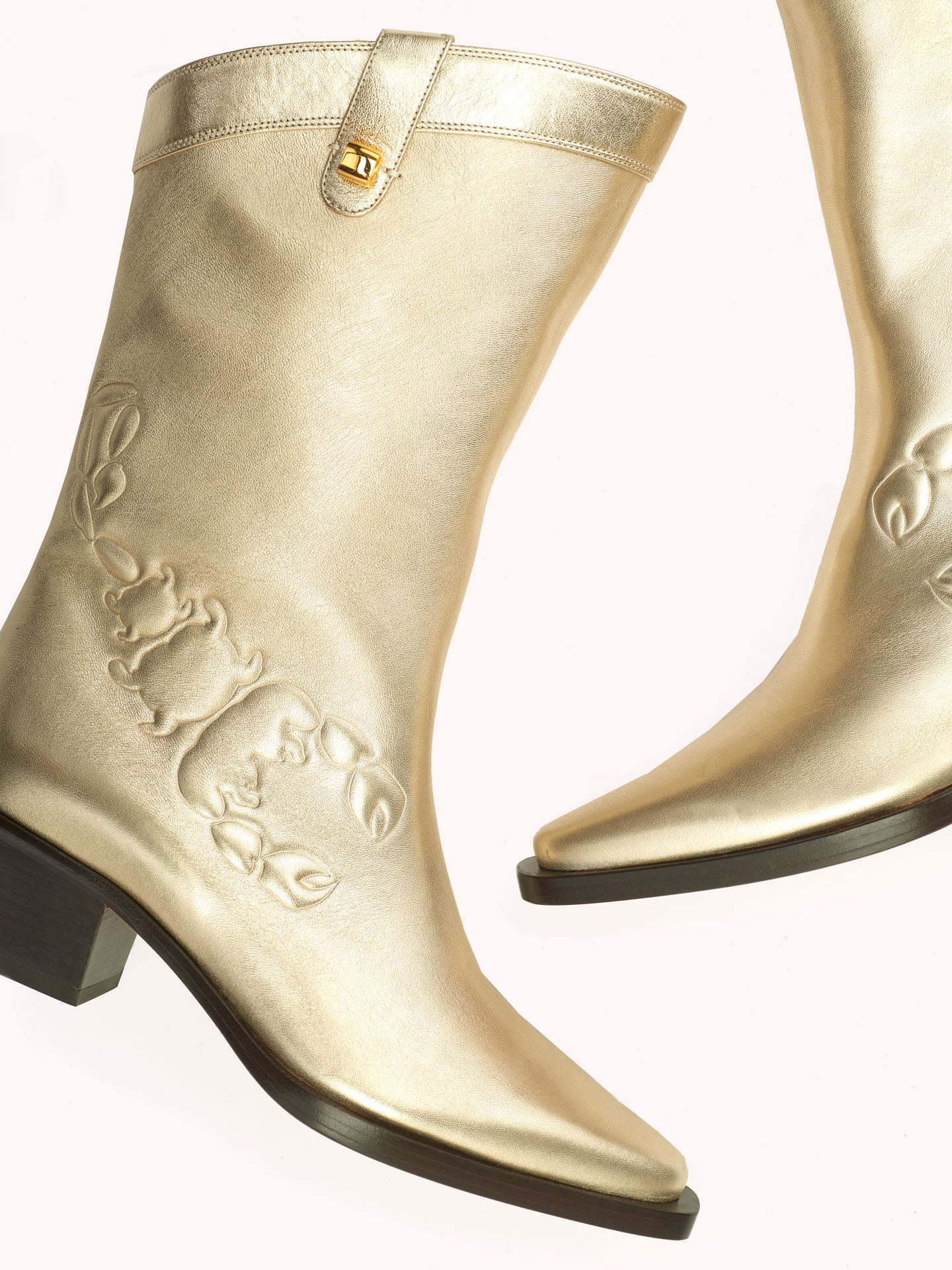 Sienna Gold Nappa Leather Western Boots