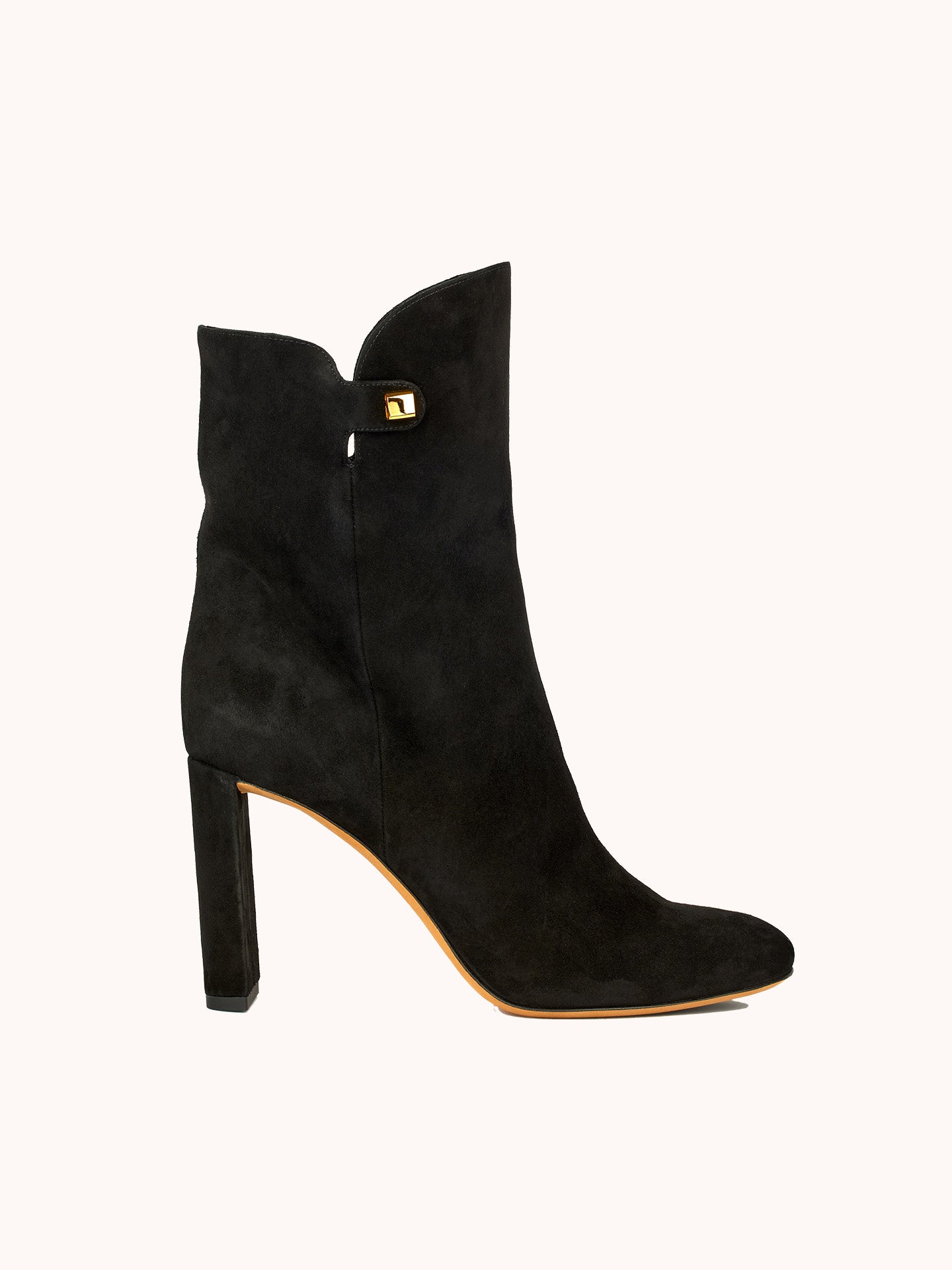 Gabriella  High-heel Black Suede Ankle Boots