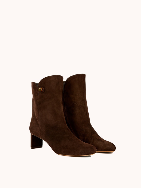 Gaby Mid-heel Bourbon Suede Ankle Boots