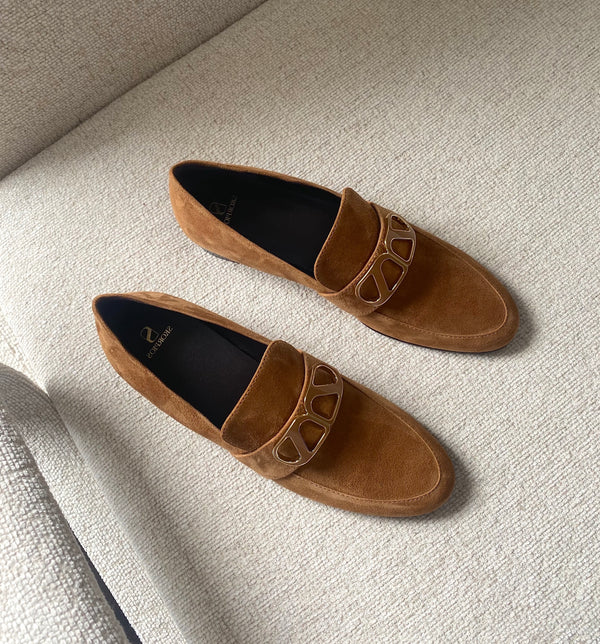 Blair Camel Suede Loafers