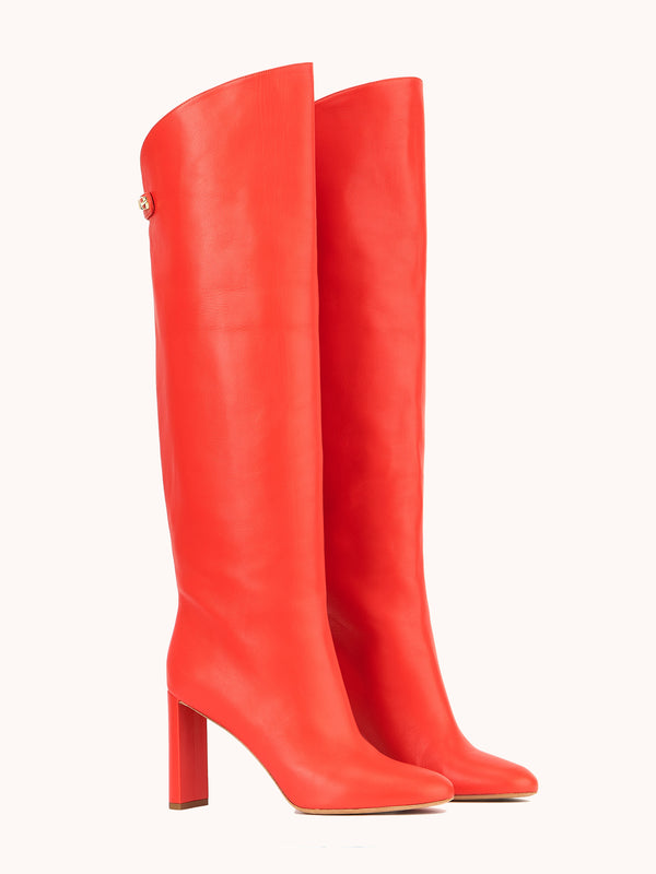 Adriana High-heel Nappa Dark Orange Leather Boots