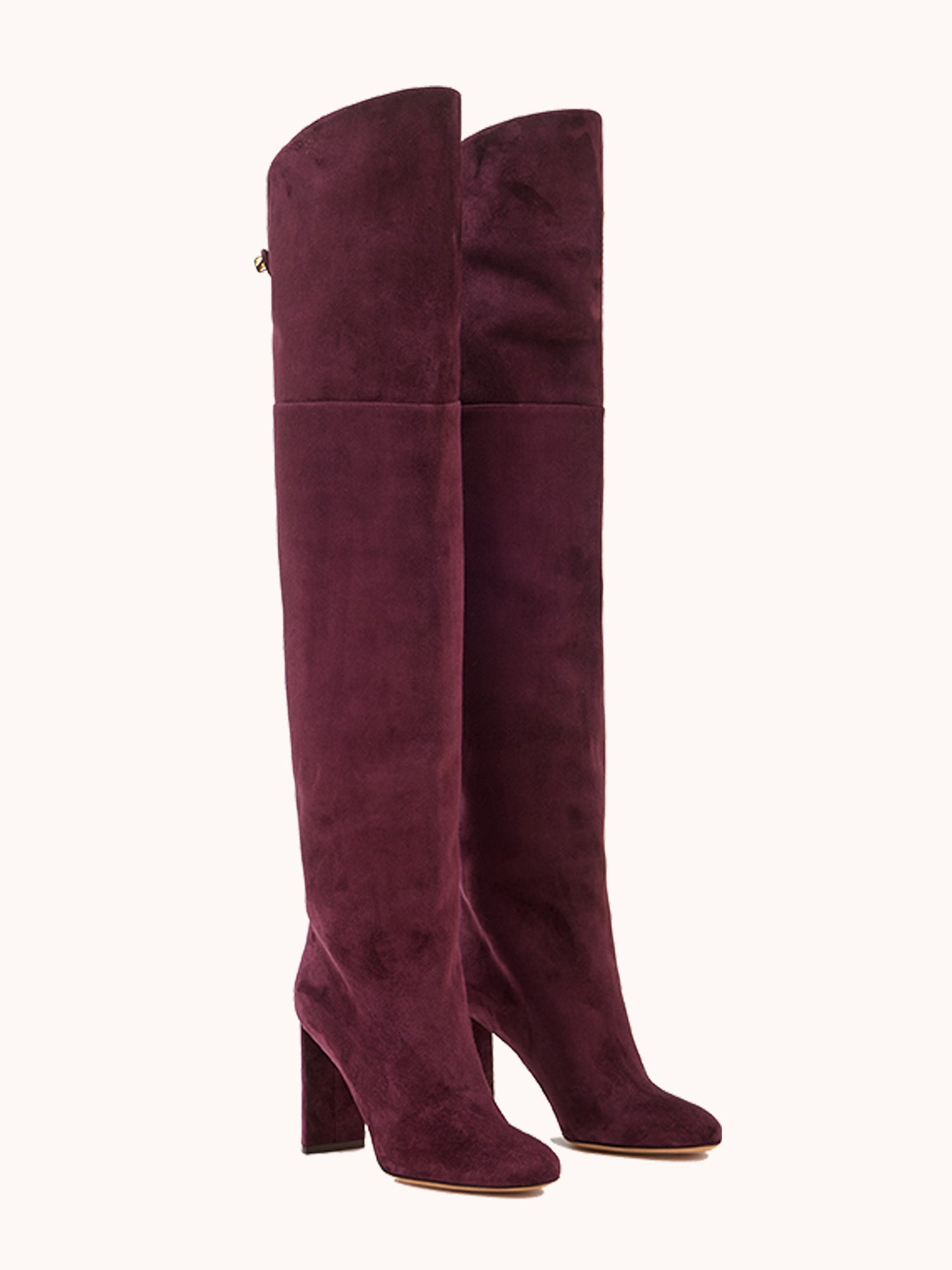 Marylin Over The Knee Aubergine Suede Boots