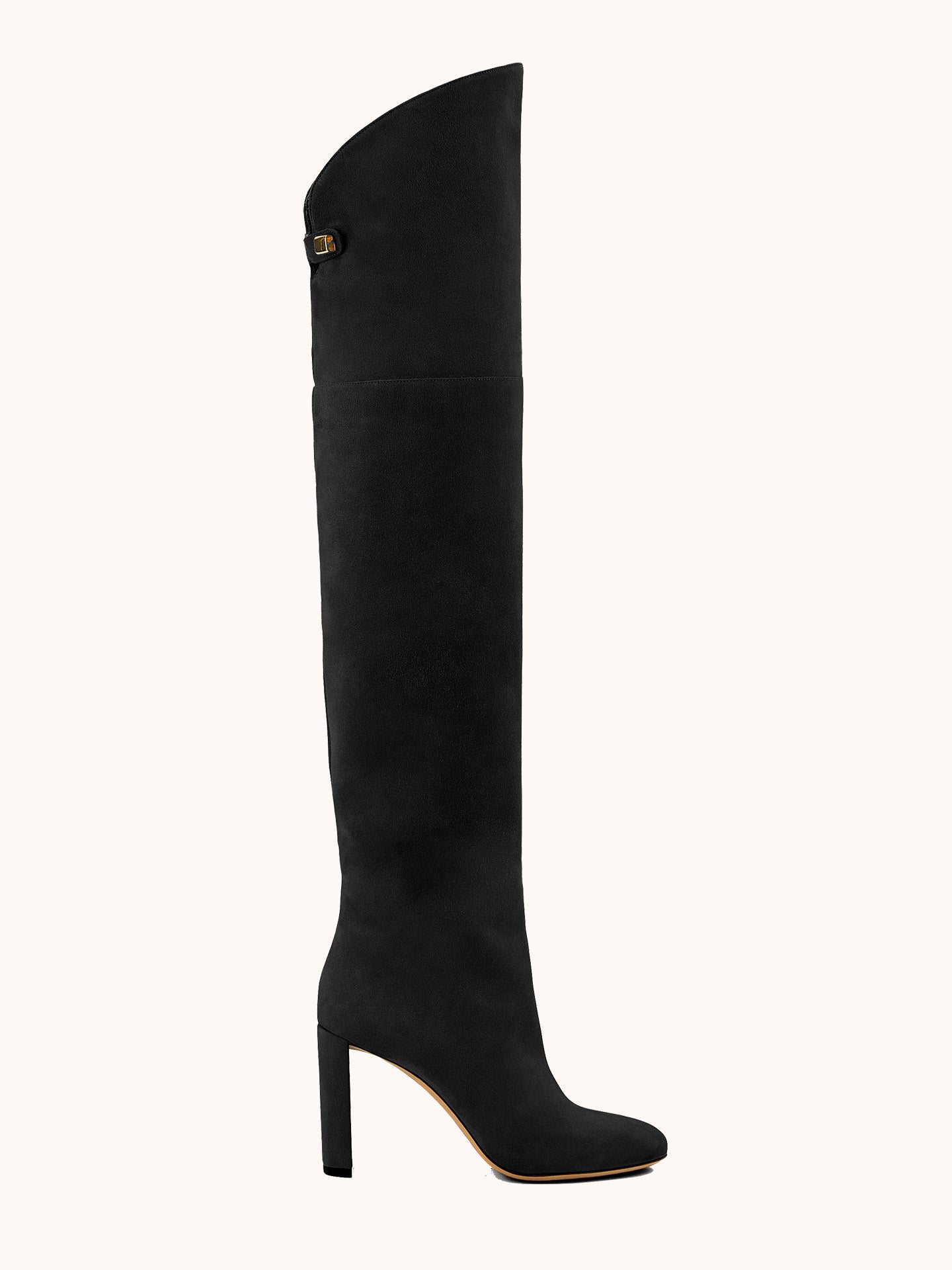 Marylin Over The Knee Black Suede Boots