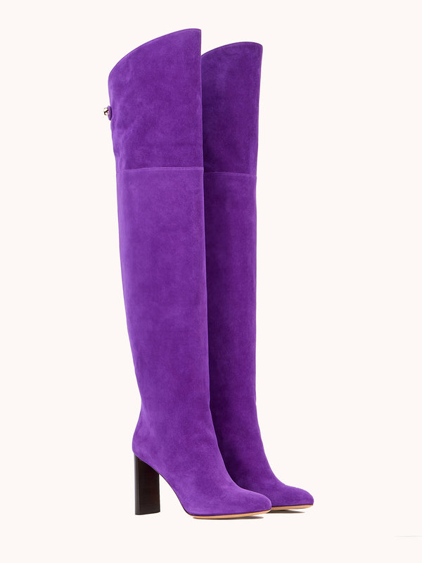 Marylin Over the Knee Purple Suede Boots