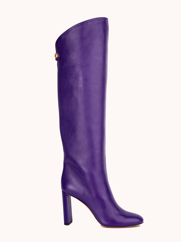 Adriana High-heel Nappa Deep Purple Leather Boots