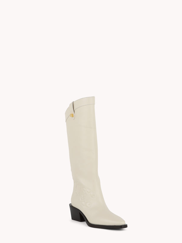 Sienna Cream Nappa Leather Western Boots
