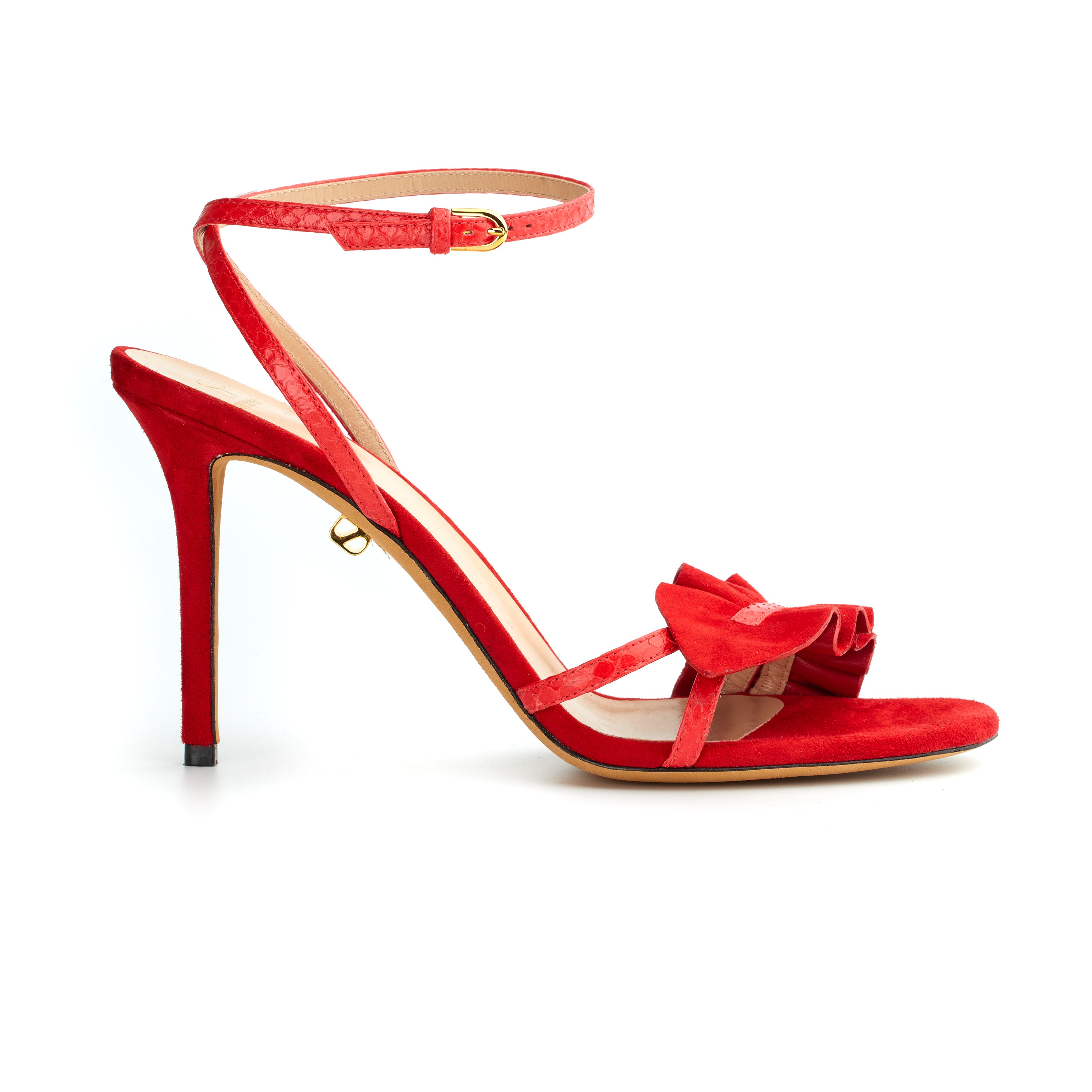 Almudena High-heel Red Suede Sandals