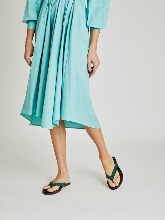 Gigi green Alligator leather flip flops - Maison Skorpios by Adriana Abascal